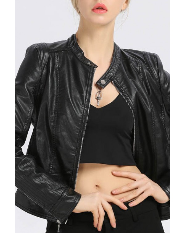 Stand Up Collar Motorcycle Jacket