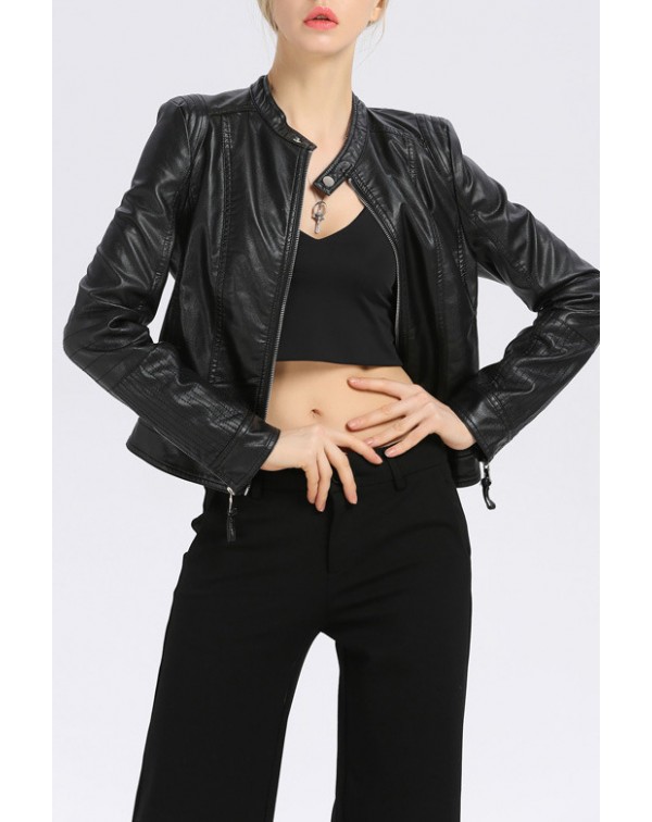 Stand Up Collar Motorcycle Jacket