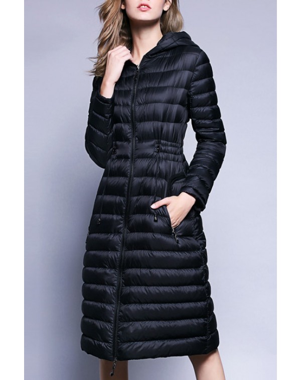 Hooded Zipper Down Coat