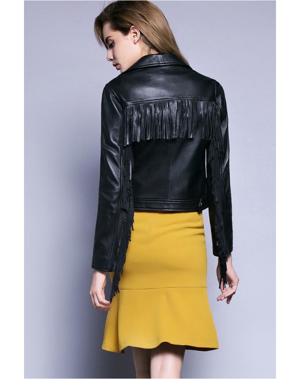 Tassel Zipper Moto Jacket