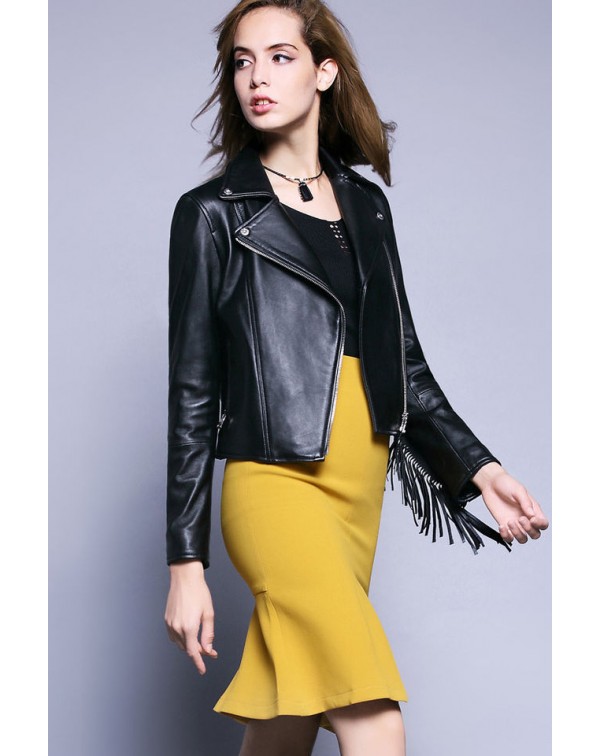 Tassel Zipper Moto Jacket