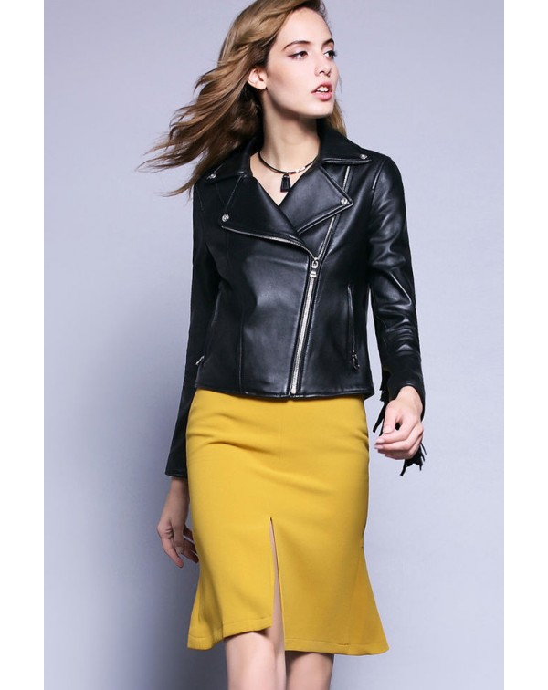 Tassel Zipper Moto Jacket