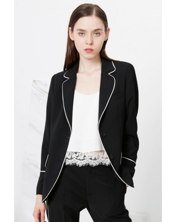 Trim Lapel Blazer