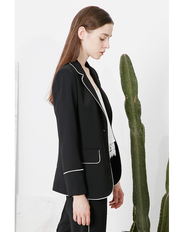 Trim Lapel Blazer