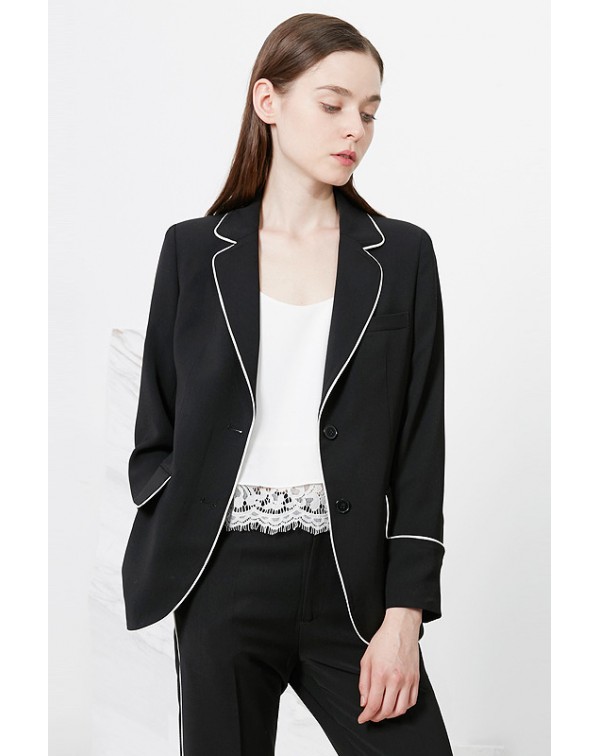 Trim Lapel Blazer