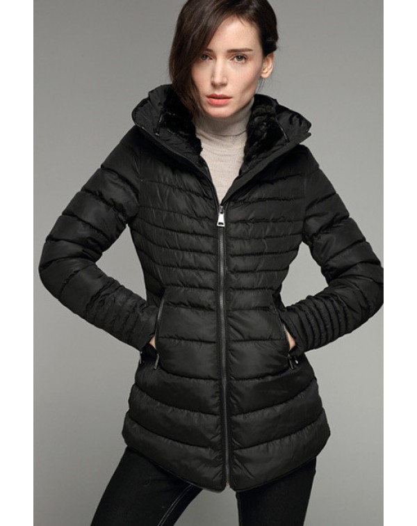 Zipper Quilted Coat