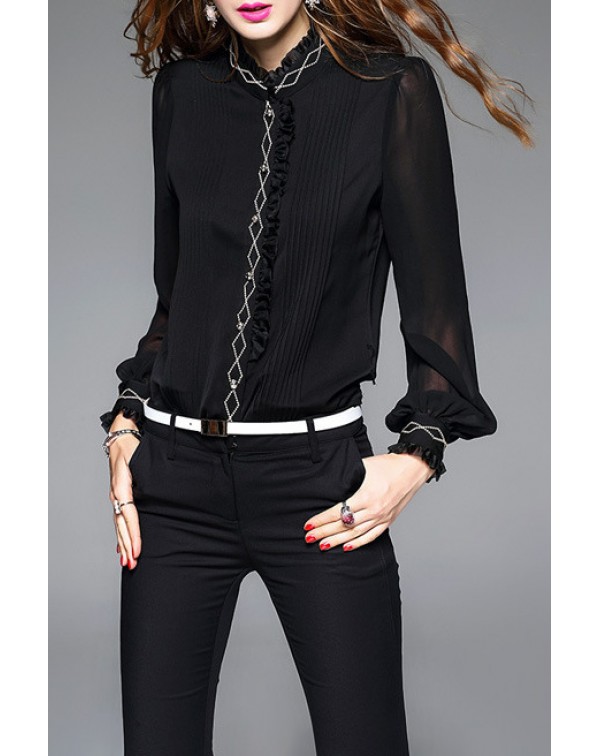 Ruffle Collar Blouse