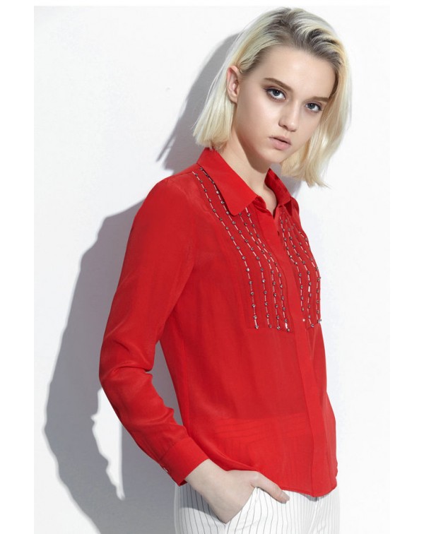 Beading Button Down Shirt