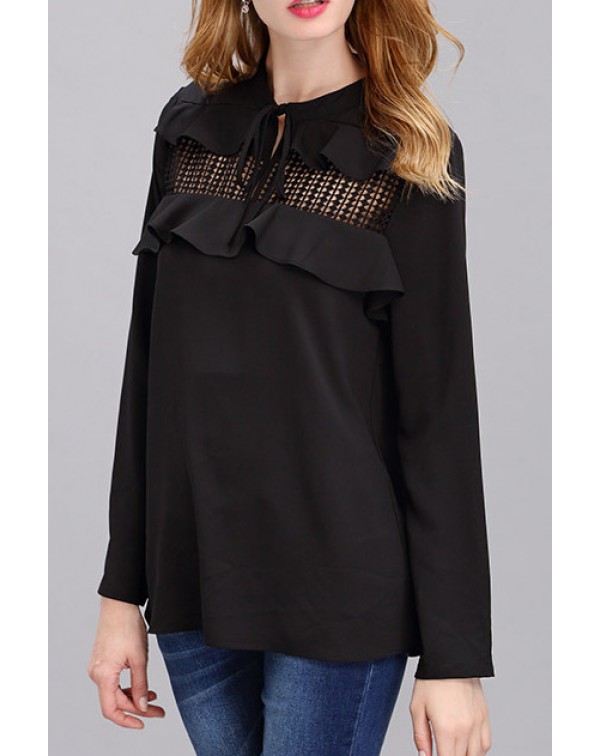 Hollow Ruffled Blouse