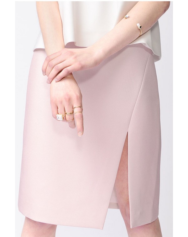 Slit Knee Length Skirt