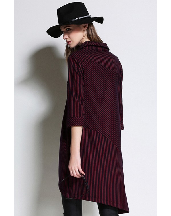 Burgundy Striped Shirt