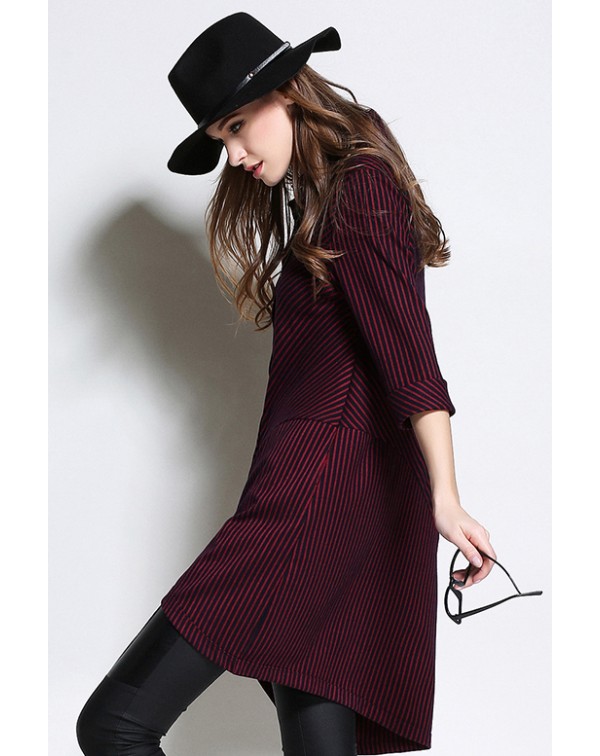 Burgundy Striped Shirt