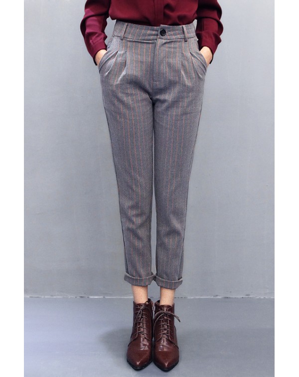 Striped Skinny Leg Pants