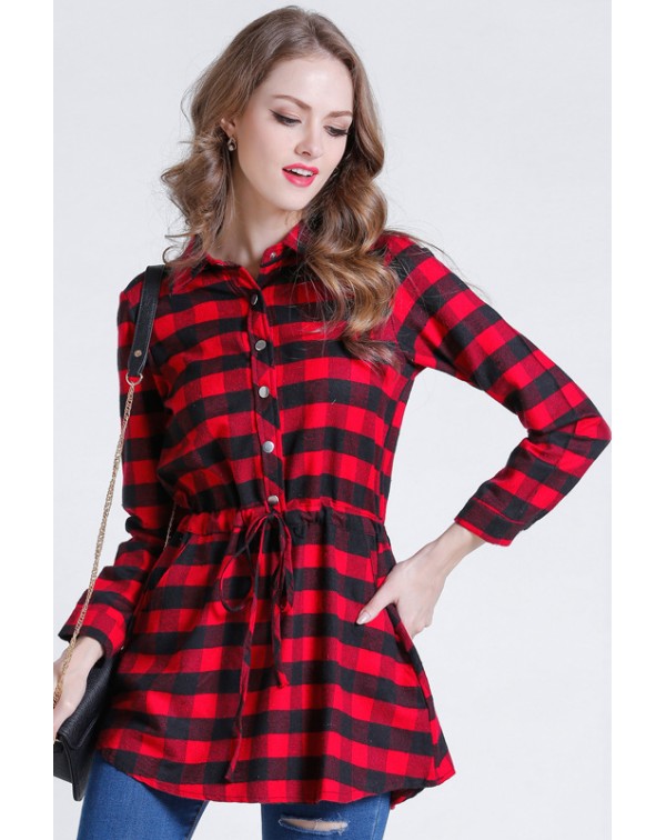 Sash Plaid Shirt