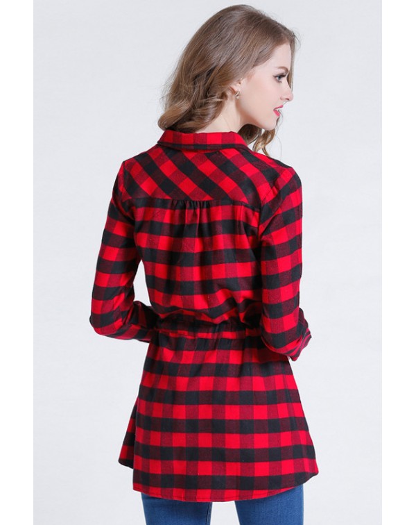 Sash Plaid Shirt