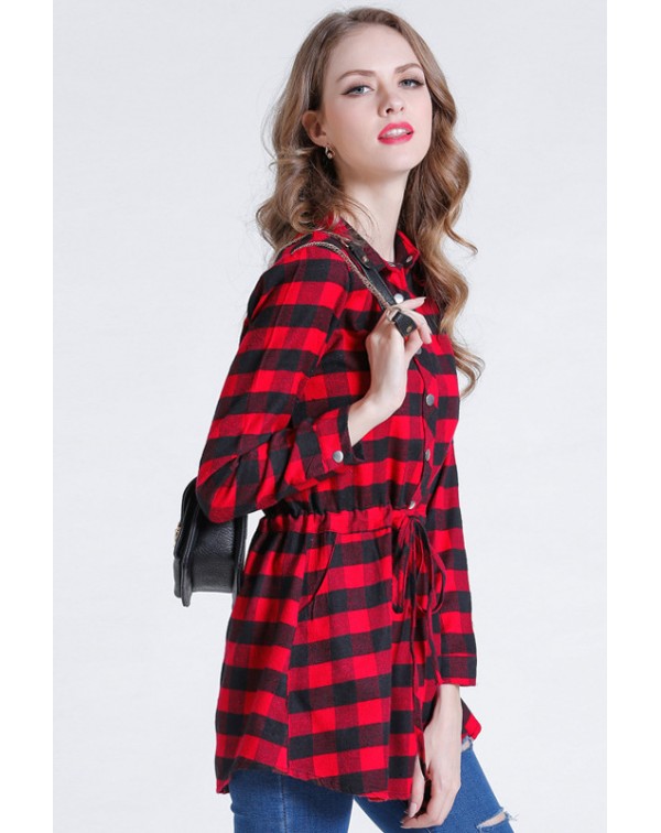 Sash Plaid Shirt