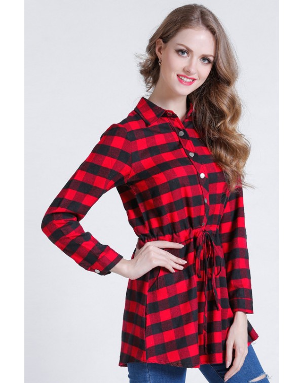 Sash Plaid Shirt