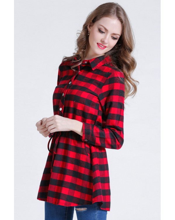 Sash Plaid Shirt