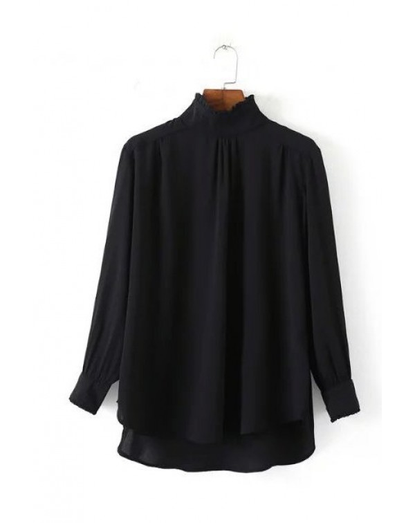 High Neck Chiffon Blouse