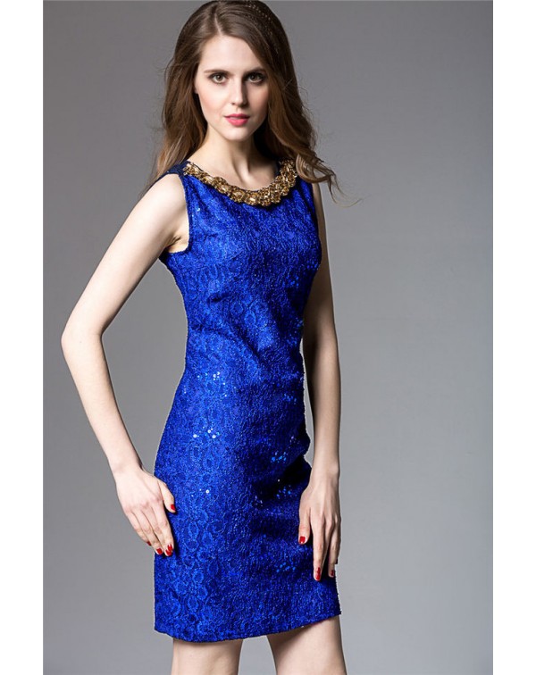 Royal Lace Sequins Dress