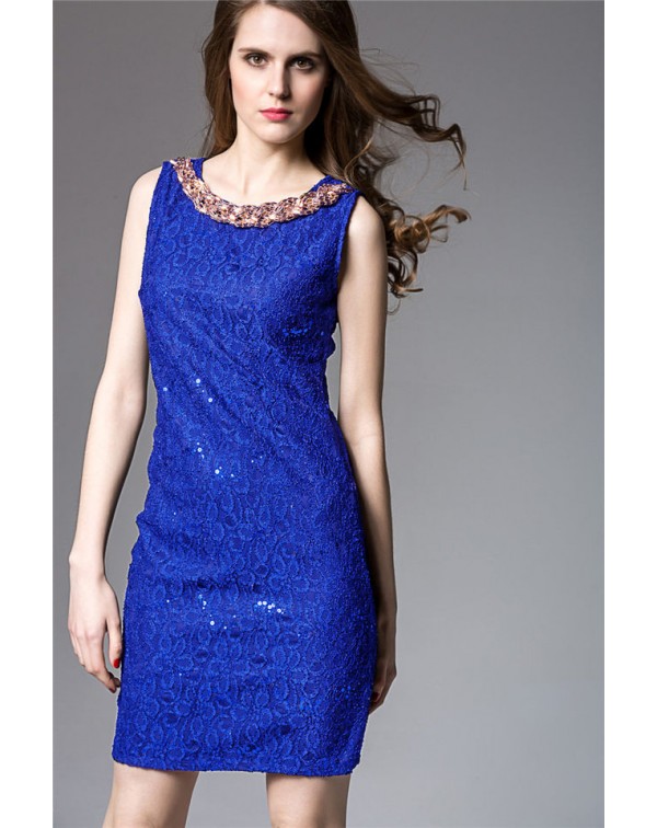 Royal Lace Sequins Dress