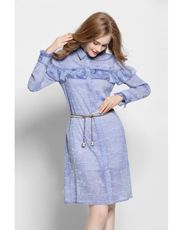 Long Sleeves Ruffle Dress