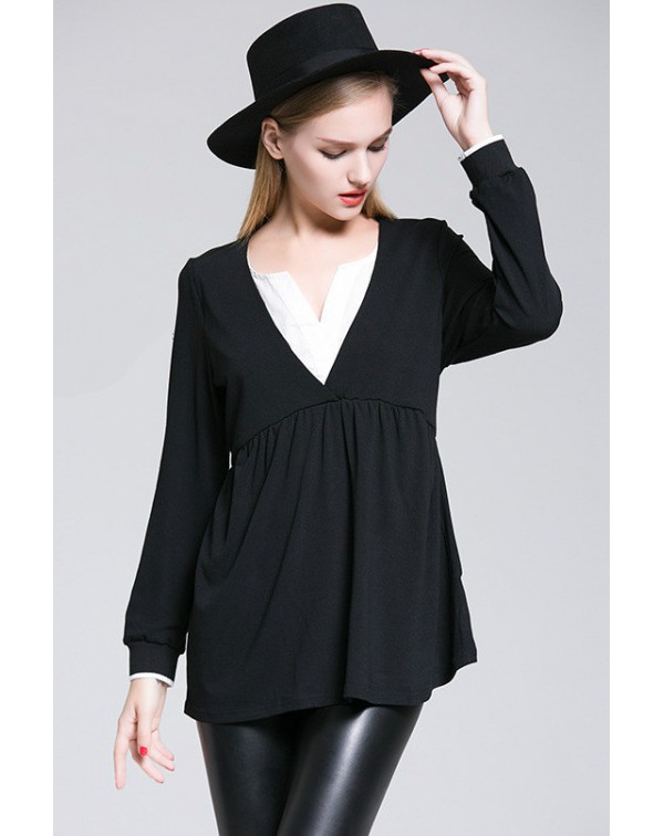 Notch Neck Blouse