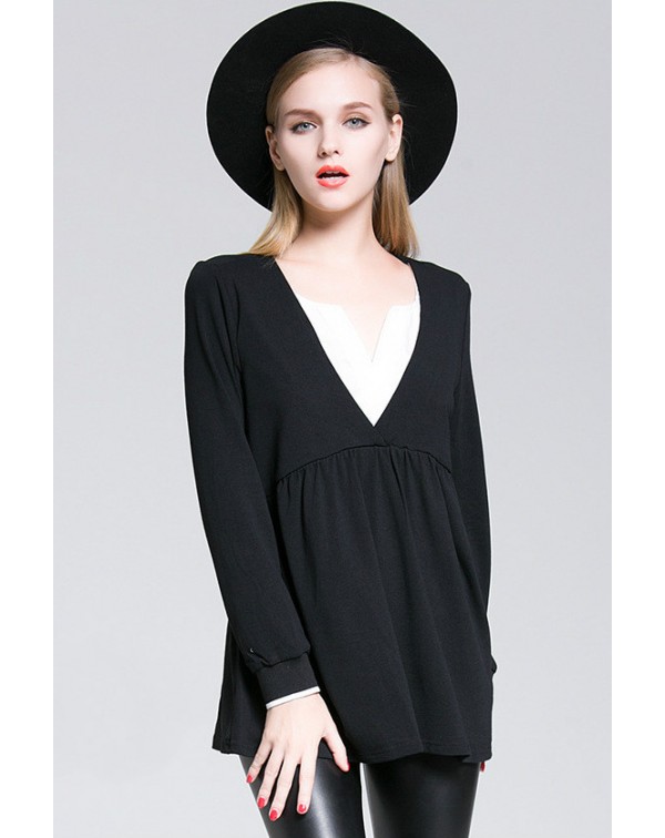 Notch Neck Blouse