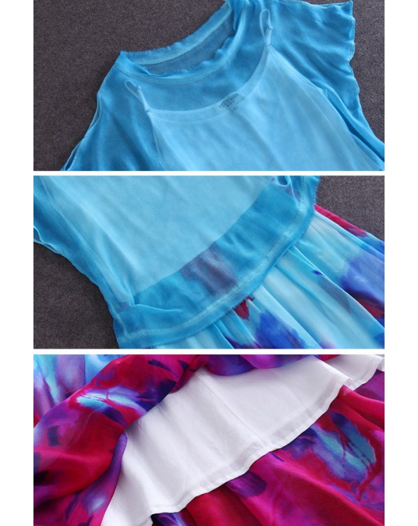 Tie Dyed Prnt Two Piece Dress