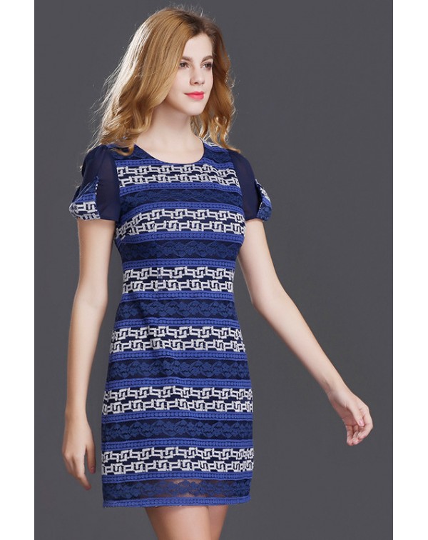 EmbroideShort Sleeves Dress