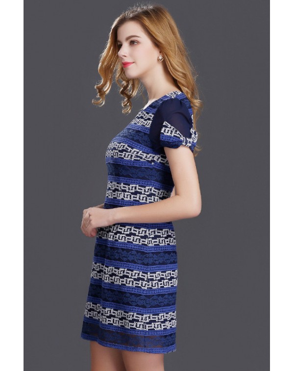 EmbroideShort Sleeves Dress