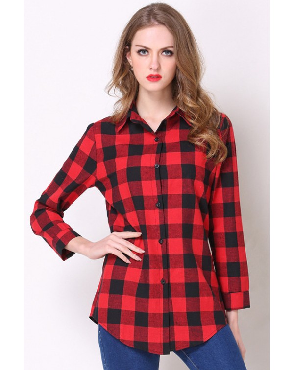 Long Sleeves Plaid Shirt