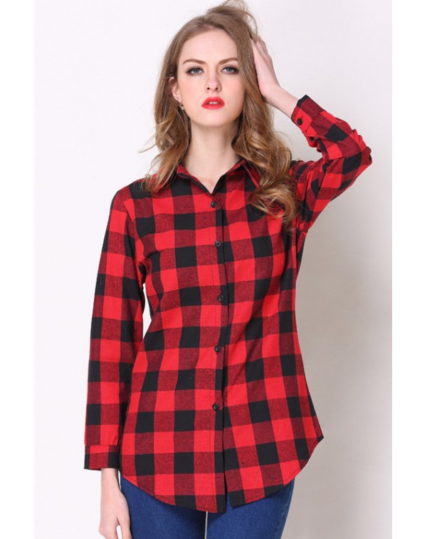 Long Sleeves Plaid Shirt