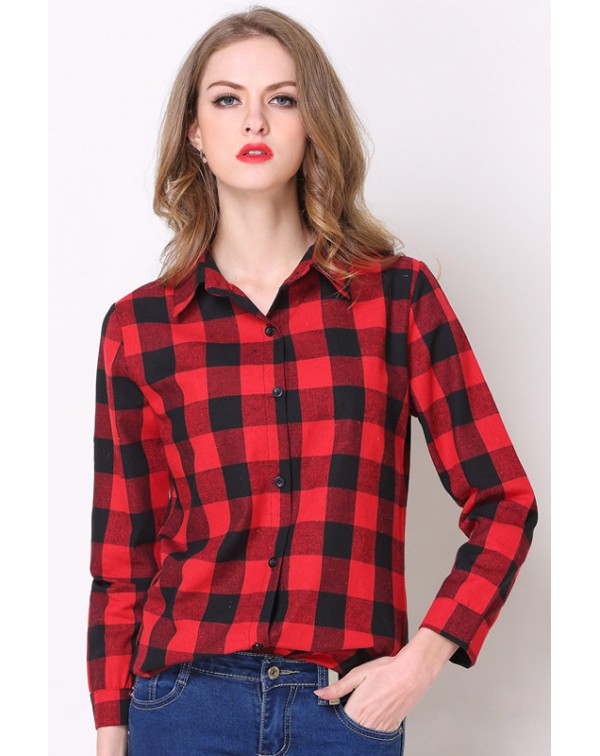 Long Sleeves Plaid Shirt