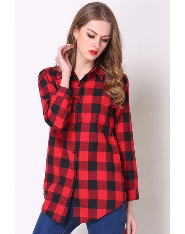 Long Sleeves Plaid Shirt