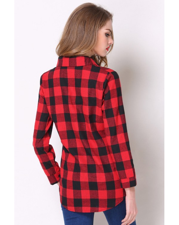 Long Sleeves Plaid Shirt