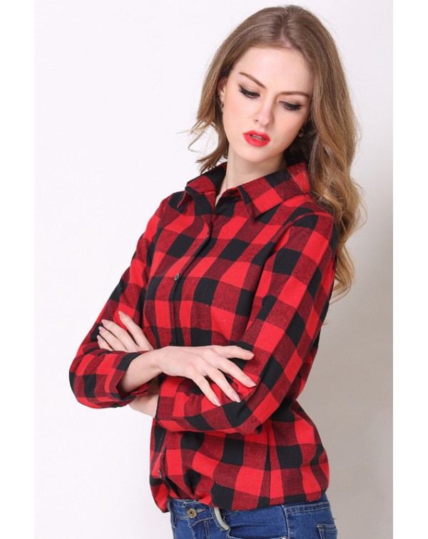 Long Sleeves Plaid Shirt