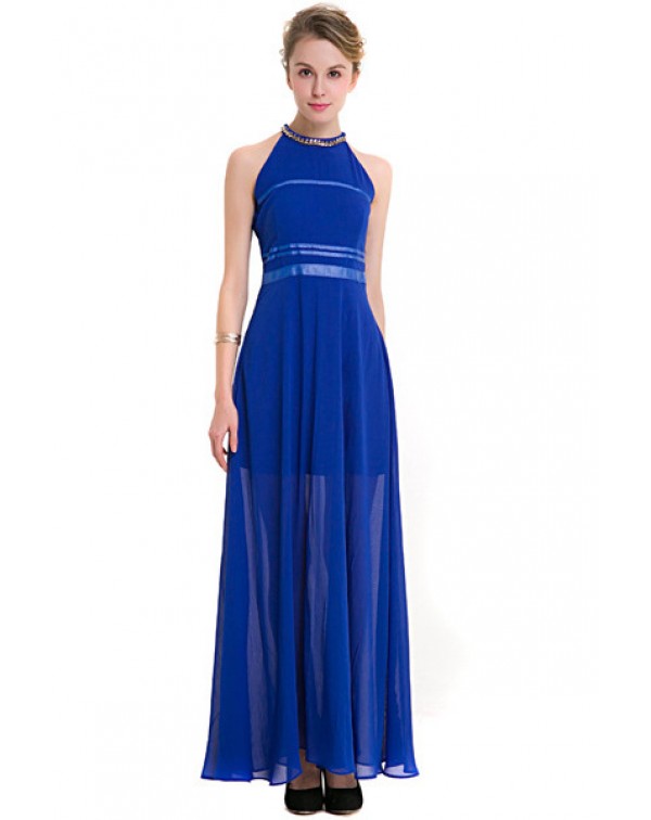 Royal Chiffon Maxi Dress