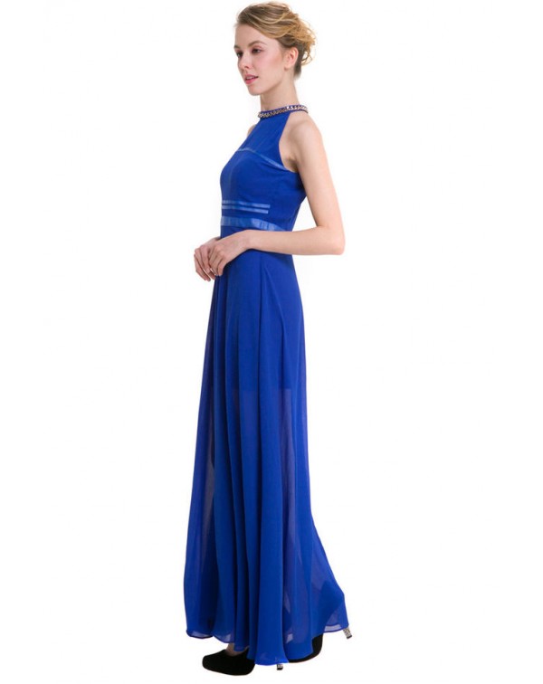 Royal Chiffon Maxi Dress