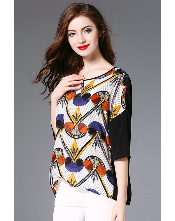 Print Half Sleeves Blouse